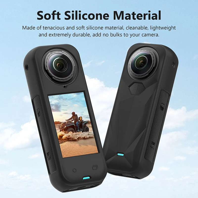 Conjunto de proteção de lente e capa corporal para Insta360 X5 - Silicone, 2 unidades em um pacote
