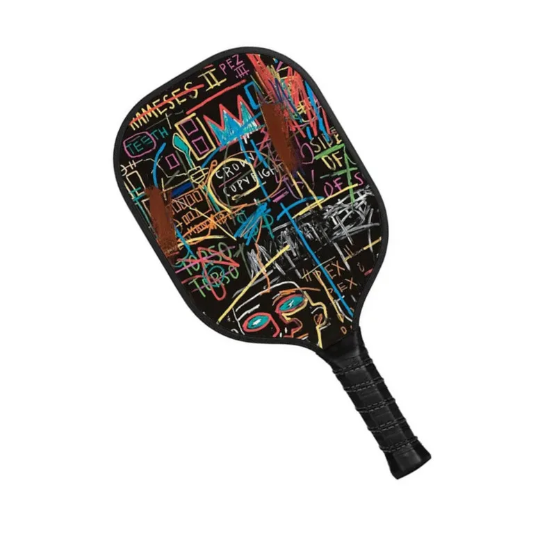 Pickleball-paleta de carbono de alta arena y giro, compatible con Usapa, Bola de agujero de punto dulce, Jean, Michel Basquiat