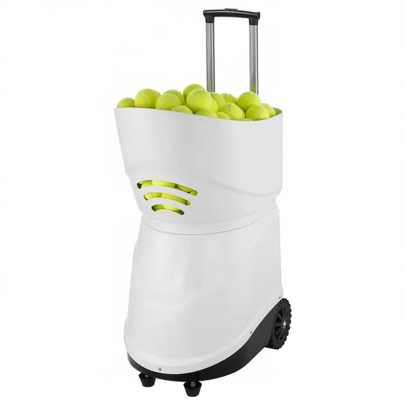 Machine à balles de tennis, lanceur automatique de balles de tennis portable, lanceur d'entraînement pour 150 balles, entraînement de tennis, 5 moteurs, exercices multimodes, plus de 2 heures de temps de jeu, batterie rechargeable, télécommande via application