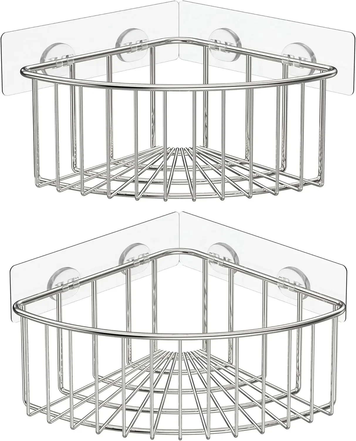 

Набор из 2 угловых полок для душа с глубокой корзиной, нержавеющая сталь SUS304, настенная полка для ванной с клейкой основой, для хранения