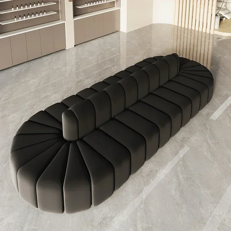 Italian Designer Luxury Sofa Black Modern Large Floor Sectionals Couch Lounge Recliner Divano Soggiorno Apartment Furniture