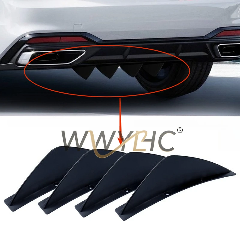 자동차 아크형, 곡선형 리어 스포일러, 광택 블랙 카본 파이버 범퍼 섀시 장식 디플렉터에 적합