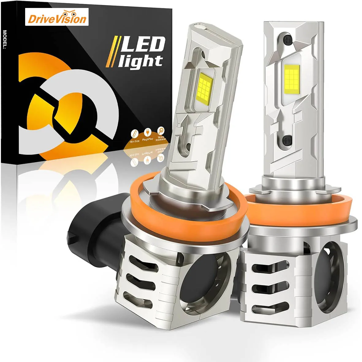 

DriveVision 2Pcs 32000LM H8 H9 H11 LED Headlight 60W Super Bright 6500K Canbus 9005 HB3 LED Headlamp Bulb 12V 9006 HB4 fog light