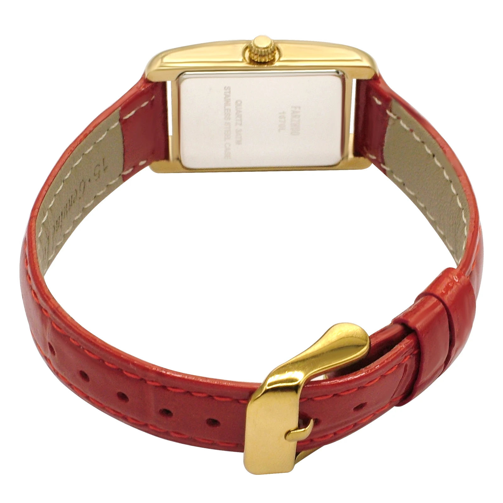 FARZHUO Women's Watch Quartz Waterproof Watch Stainless Steel Watch Gold and Silver Small Square Watch with Leather Strap