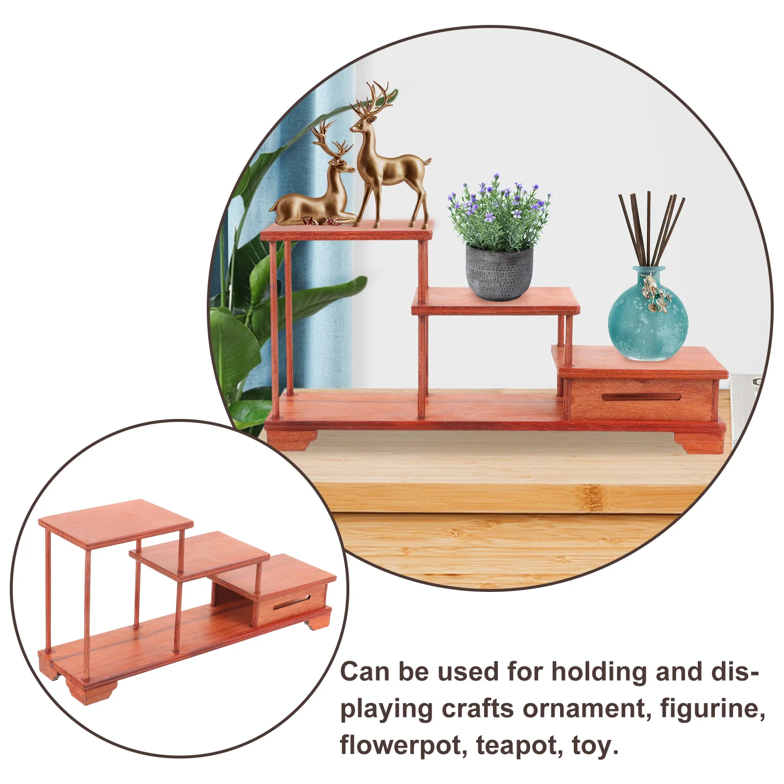 

Wooden Display Riser St Durable Smooth Surface Multi functional Home Decor Tiered Wooden Display Risers Plant Pots Crafts nament