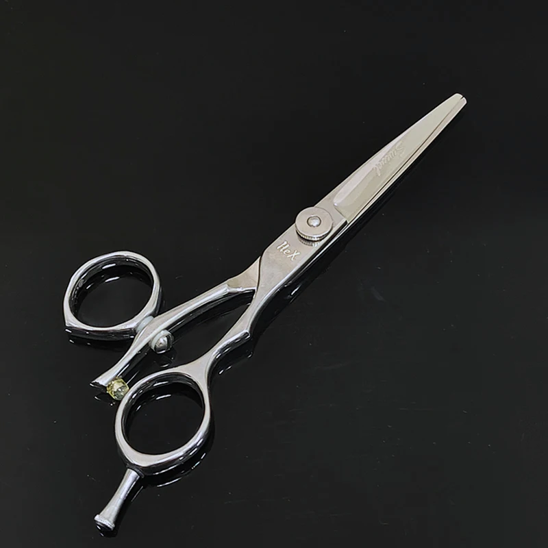 5.5 Inch Swivel thumb handle hair scissors Japanese 440C hair styling professional hair cutting scissors with convex edge