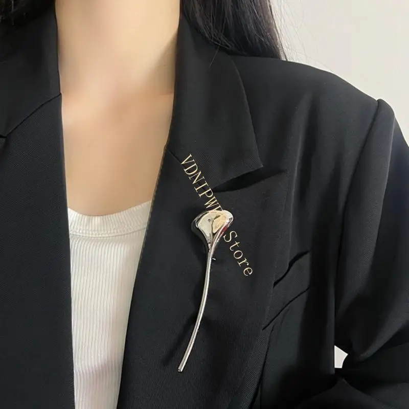 2 톤은 잎 모양의 옷깃 클립 정교한 금속복 액세서리 D08E