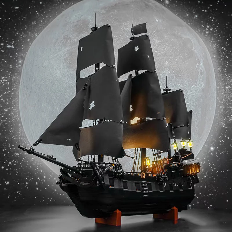 

2025 NEW Pirates Of The Caribbean Ship Revenge Warship Black Pearl Sailboat Building Block Bricks Assembly Toys Kid Gift