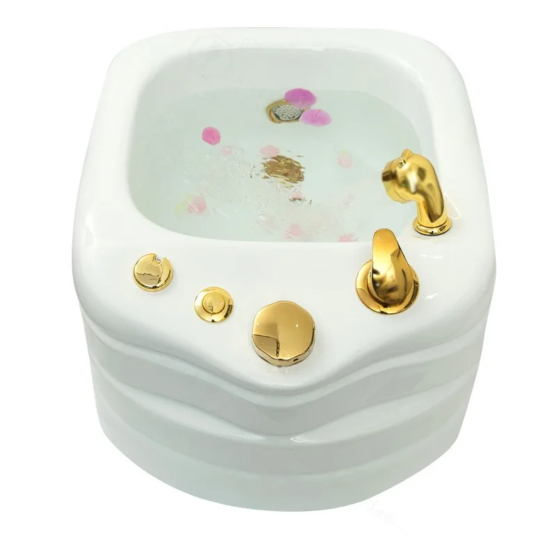 Salon Foot Spa Bath  with Water Tap, Shower Sprayer, Enhanced Water Pump, Multicolor 7 LED Lights, Portable Foot Massage Bath Tu