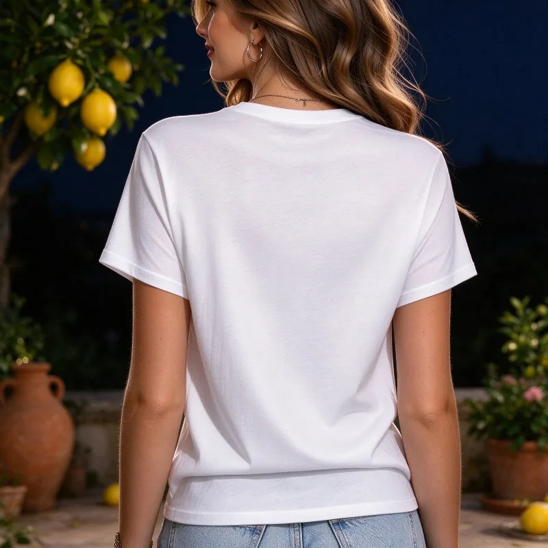 LIMÓN 1998 CON AROMA DE ESPAÑA Modal Women T-Shirt Lemon Branch Pink Frame Print Casual Summer Spain Fruit Fashion Tee