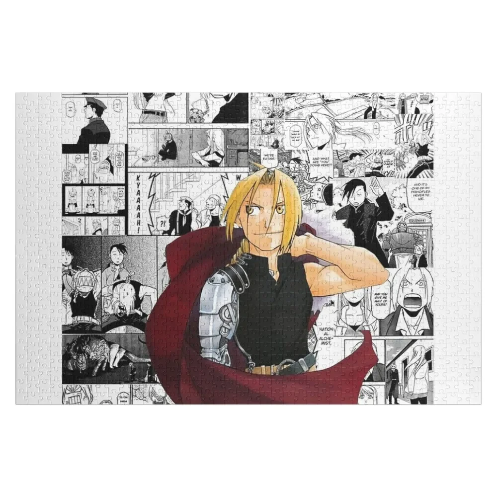 Edward Elric Manga Collage Jigsaw Puzzle Wooden Name Custom Personalized Customizable Child Gift Puzzle
