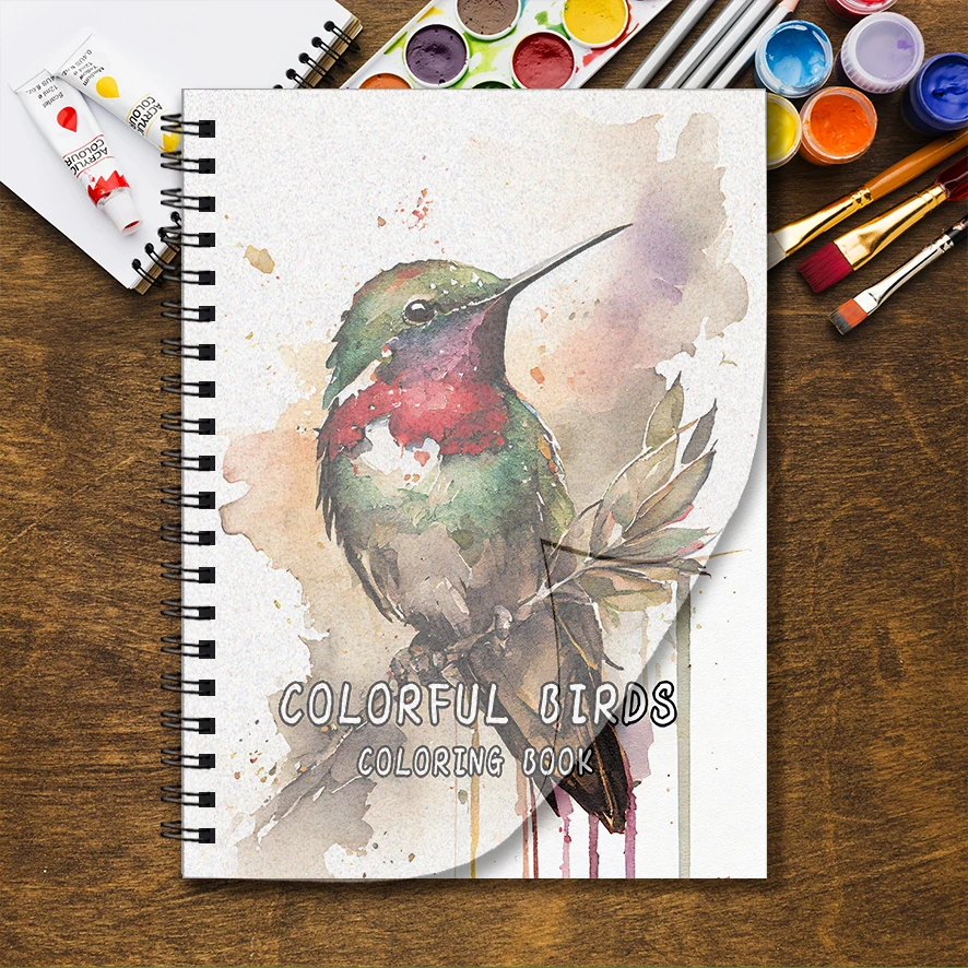 Flexible Bird Adult Coloring Book - 8.3x 11.2 Inch 32 Page Coloring Book - Helps Reduce Stress and Ease Emotions