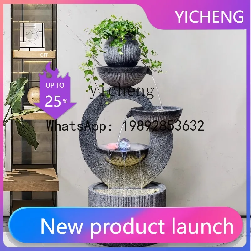 

X1 large ornament circulating water fountain landscape living room office hotel light luxury floor ornament