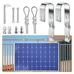 Solar Panel Hook, Solar Panel Mounting Bracket, Duplex Wire Rope Clip, Solar Module Holder for Balcony, Post and Rail Fence