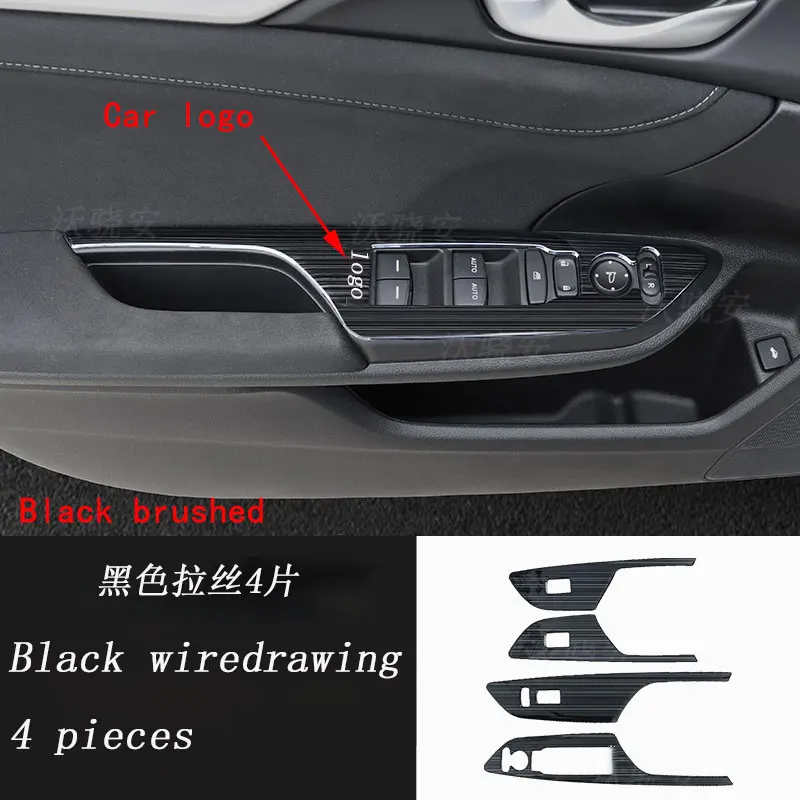 For Honda 10th generation Civic glass lift switch panel Civic side door wear-resistant and scratch-resistant panel