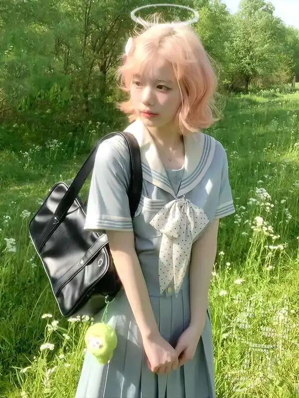 

Новая женская летняя академическая атмосфера JK, униформа, костюм мятного моряка, костюм моряка, топы в японском стиле, короткая юбка