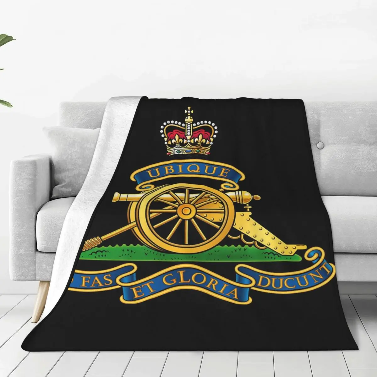 Royal Artillery Cap Badge Blanket Fleece Super Soft Sofa Throw Blankets For Home Bedroom Travel Throws Bedspread Quilt