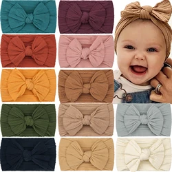 5Pcs Infant Nylon Headband Hair Bows Stretchy Knotted Headwear for Baby Girls Newborn Boys Girls Hair Accessories