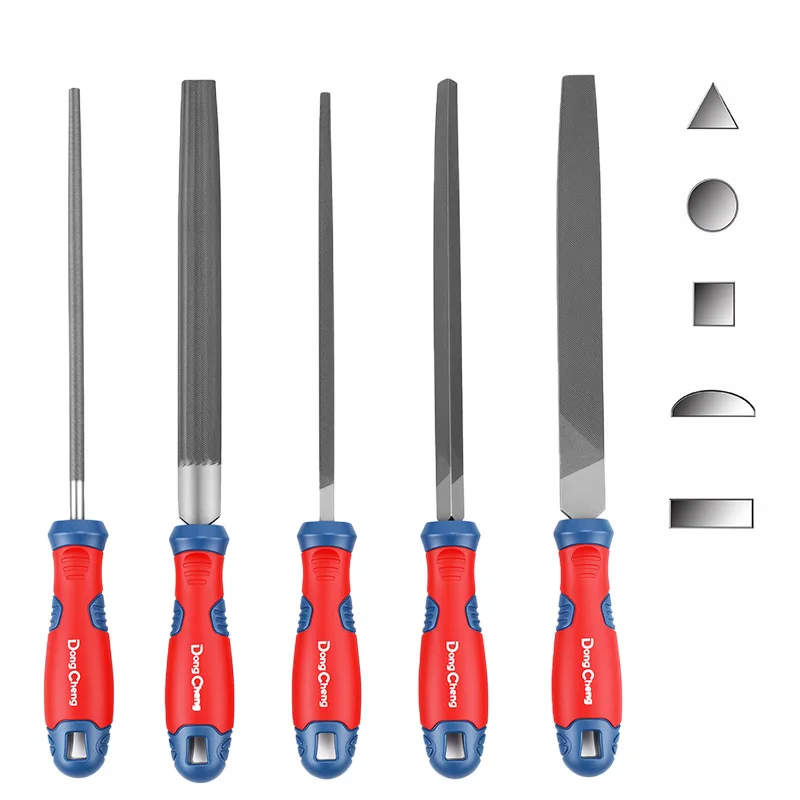 juego de limas manuales multiusos acero con alto contenido de carbono t12 810 pulgadas 5 formas plana redonda semicircular cuadrada triangular para trabajar madera y metal
