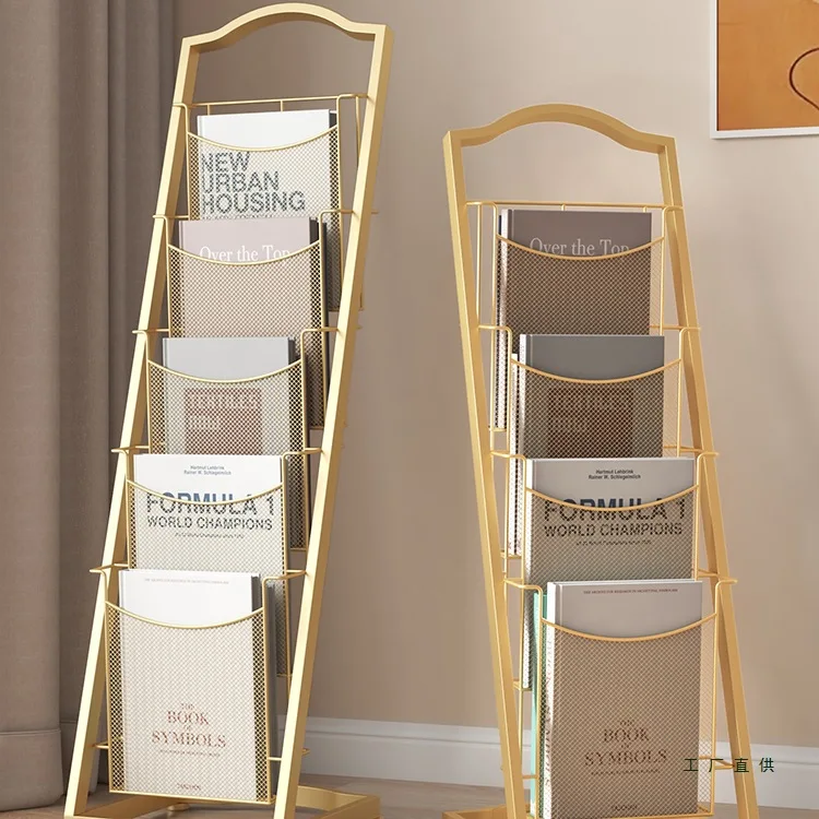 Wrought iron newspaper Magazine  Bookshelf Information  Brochure Single  Display Books and periodicals