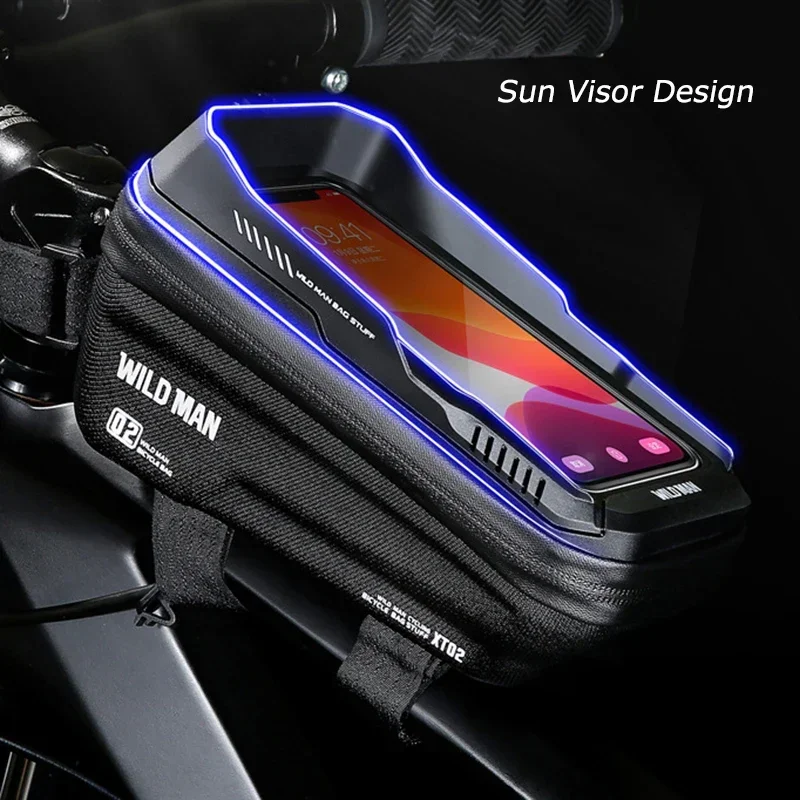 

Сумка для велосипеда с твердым корпусом, водонепроницаемая светоотражающая передняя сумка с сенсорным экраном и окном