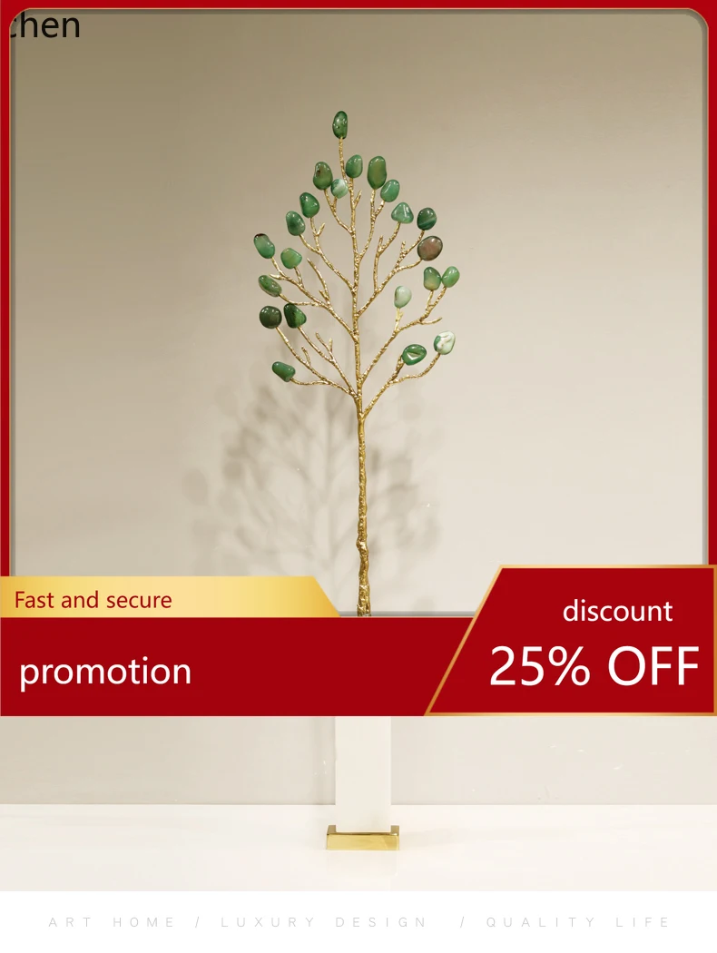ZML fortune tree slender copper ornament living room porch TV cabinet home art decoration