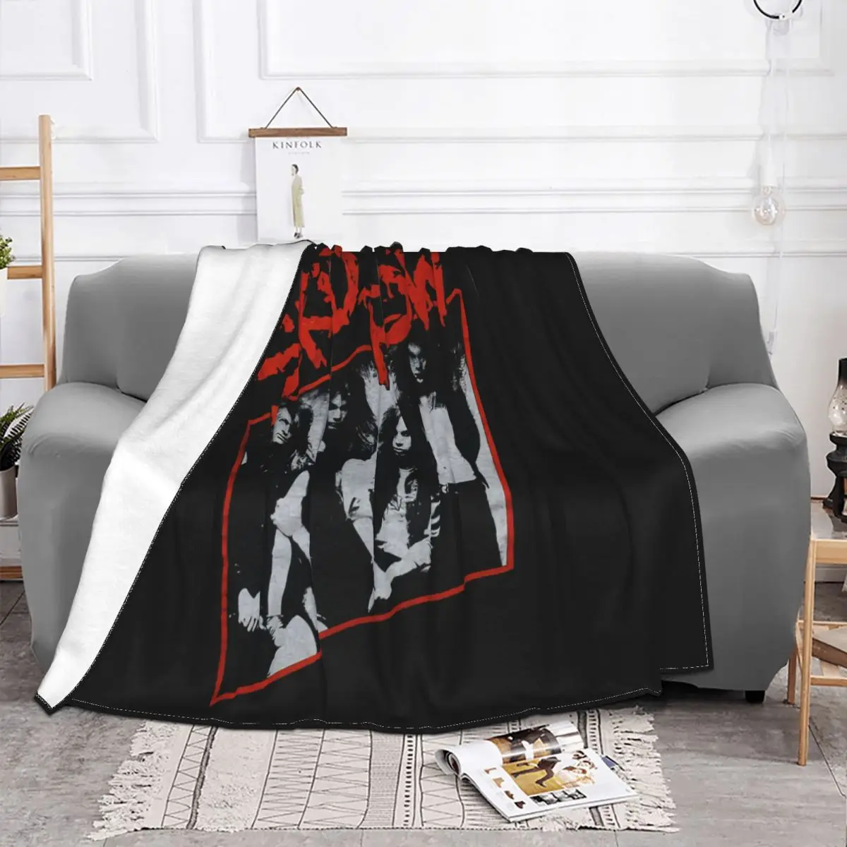 Vintage Skid Row Band Members Tour Album Black All Size Unisex M423 Interested Throw Blanket