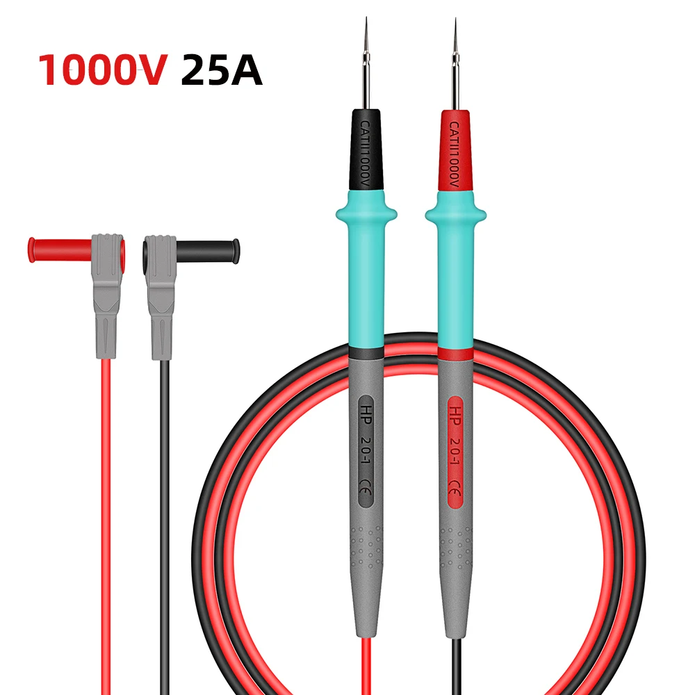 Siliconen Test Lead Hoge Precisie Meting Multimeter Probe Test Pin Draad Pen 1 Pair Kabel Alligator Clips 1000V 25A Diy