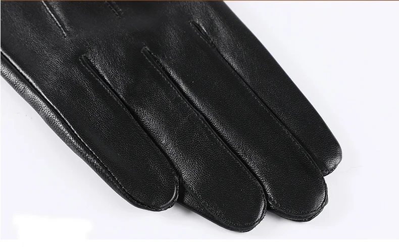 New 2022 Spring Gloves Men Real Leather Gloves Touch Screen Black Real Sheepskin Thin Warm Driving Gloves