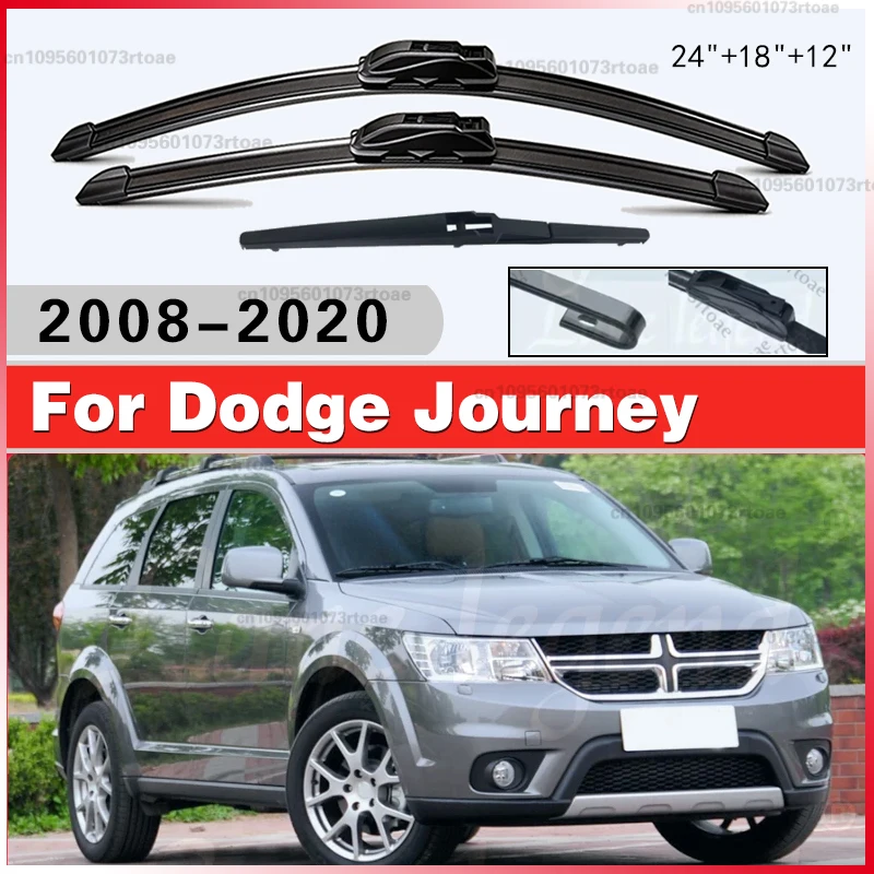 

Wiper Front & Rear Wiper Blades Set Kit For Dodge Journey 2008 - 2020 Windshield Windscreen Window Car Brushes 24"18"12" 2019