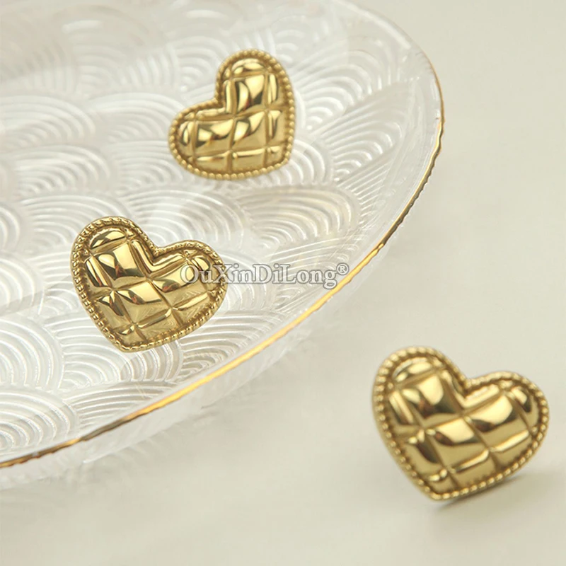 French Loving Heart 4PCS Solid Brass Furniture Pulls Knobs Drawer Knobs Cupboard Wardrobe Kitchen Dresser TV Wine Cabinet Pulls