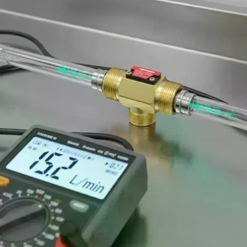 Brass Water Flow Sensor Hall Effect Flow Meter Liquid Flow Rate Sensor Brass Flow Switch Digital Monitoring Detector