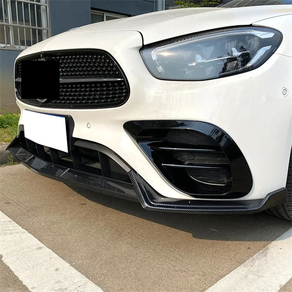 메르세데스 벤츠 E 클래스 W213 C238 S213 2016-2023 AMG 라인 턱 스플리터 바디 키트 트림 용 앞 범퍼 립 스플리터 포그 라이트 트림 썸네일 4