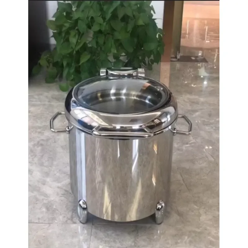 Stainless Steel Rectangular Buffet Warmer with Glass Lid Commercial Food Display Tray for Hotel Restaurant Catering Service