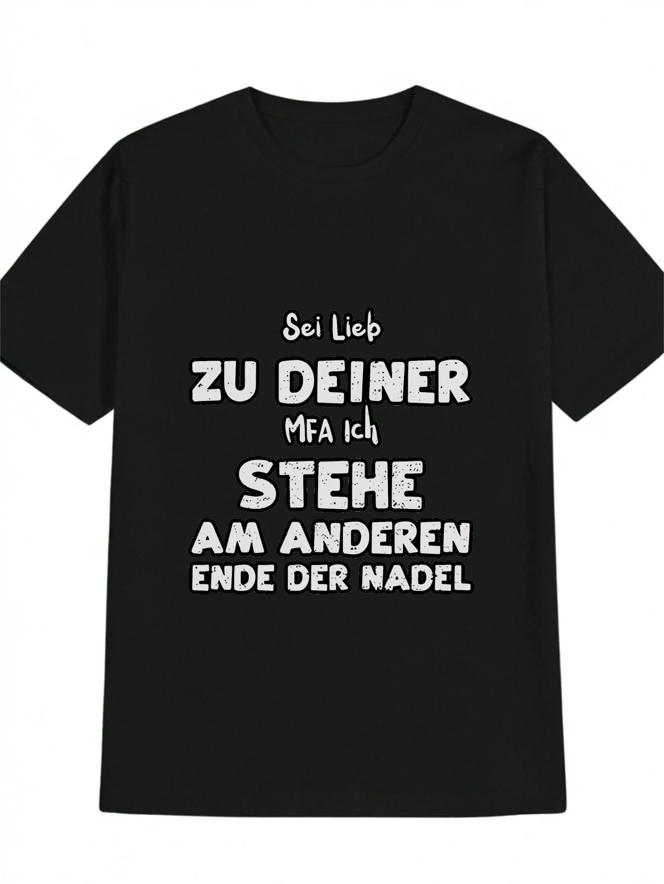 تي شيرت رجالي كاجوال متعدد الاستخدامات برقبة دائرية، قميص رجالي بنمط طباعة حروف نصية، هدية للرجال