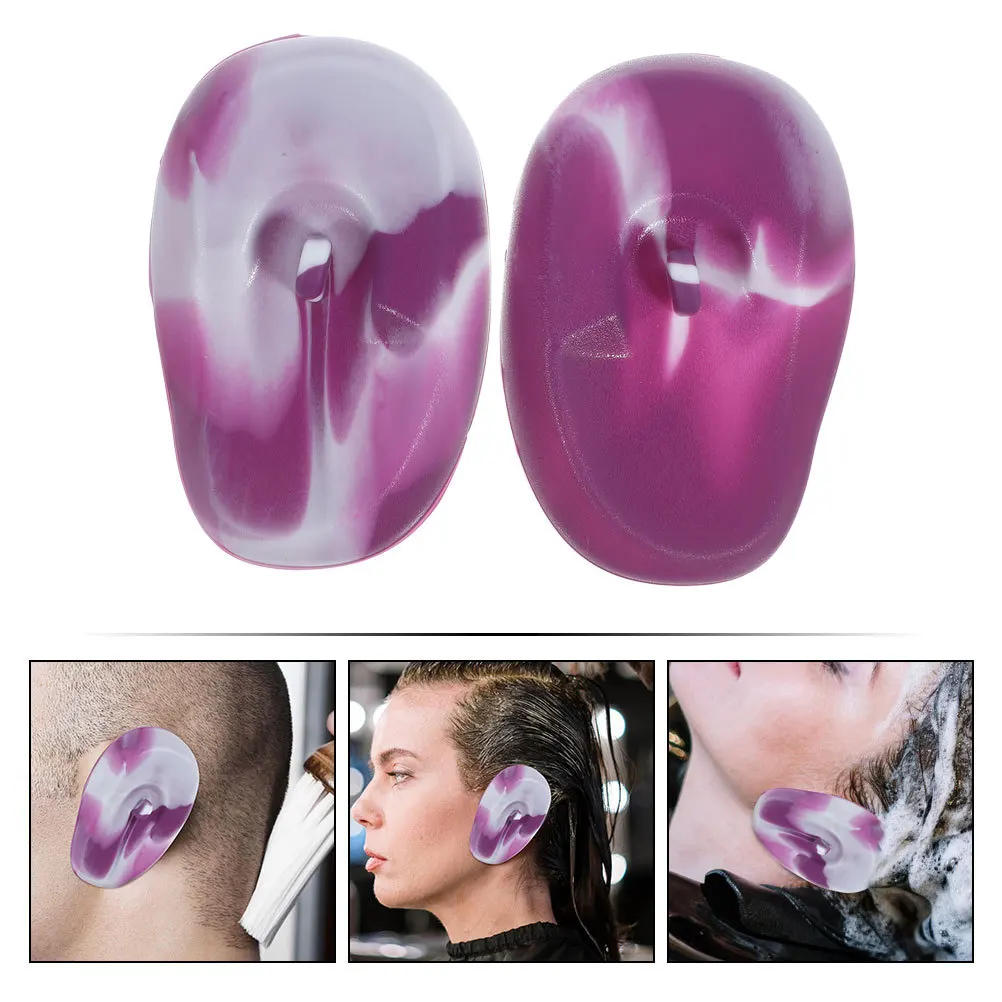 3 ペア漏れ防止シリコン耳カバー防水染毛剤耳プロテクターソフトで快適なサロン使用染毛剤イヤーマフ