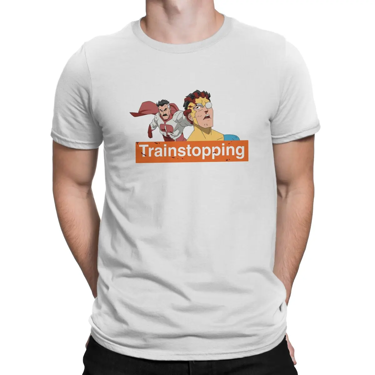 Invincible Trainstopping Tshirt Homme Men's Clothing Blusas T Shirt For Men