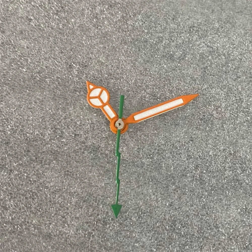 Nh35 mãos ponteiros de relógio luminoso verde para nh35 nh36 4r 7s movimento laranja relógio mãos agulhas acessórios