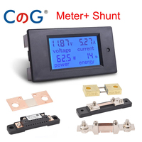 CG 20A/50A/100A DC Multifunction Battery Monitor Meter with Shunt LCD Display Digital Meter Voltmeter Ammeter for Cars,RV