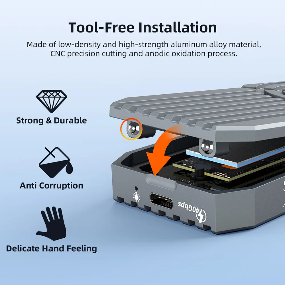 MAIWO-carcasa de disco duro externo M.2 NVMe SSD, caja de estado sólido M2 a tipo c 4,0, 40gbps, Compatible con Thunderbolt 4/3