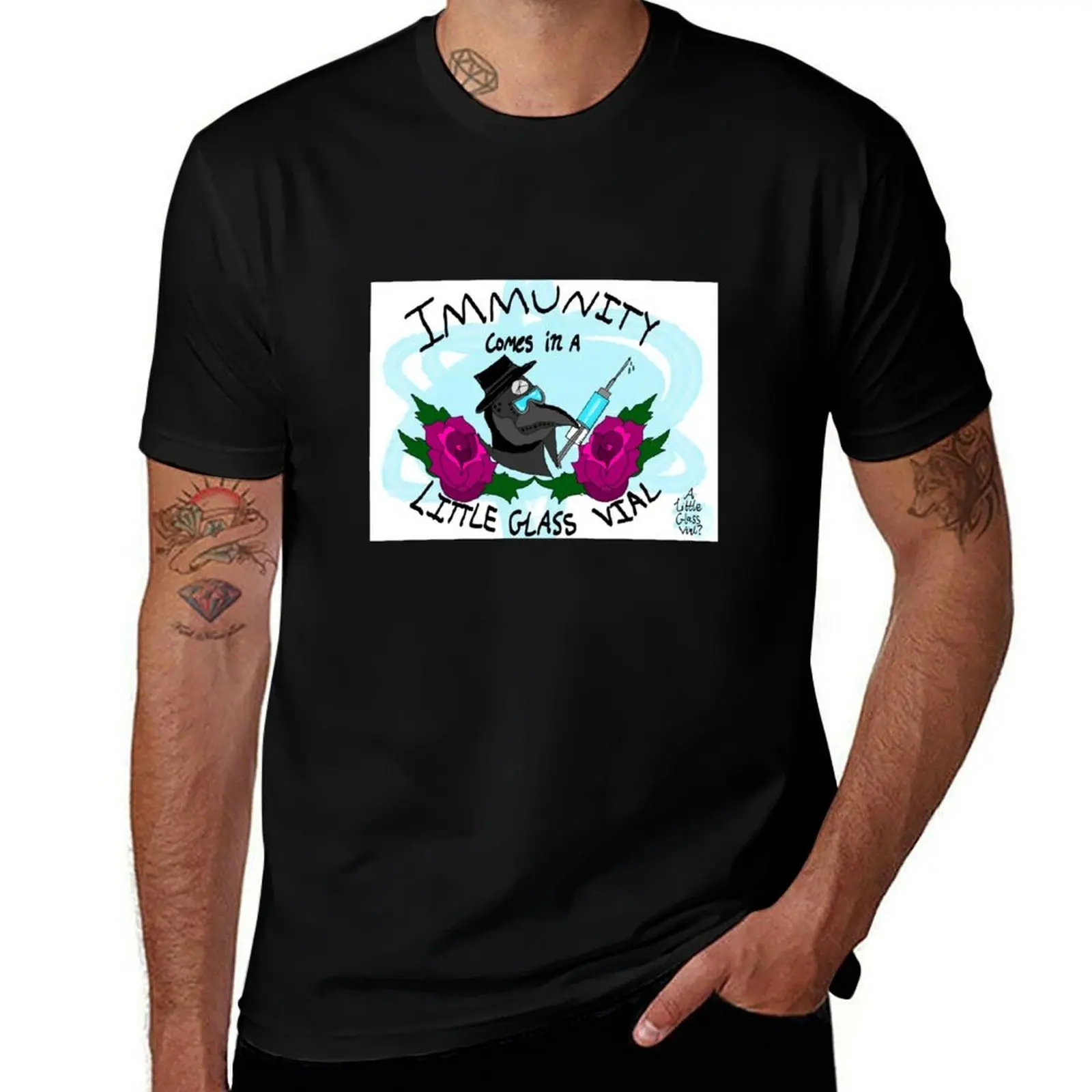 

Immunity comes in a little glass vial T-Shirt Plus Size Summer Short Sleeve T-Shirt