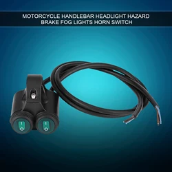 22mm Universal Motorcycle Handlebar Headlight Brake Fog Lights Horn Dual Control Button Switch Double Control Button Switch