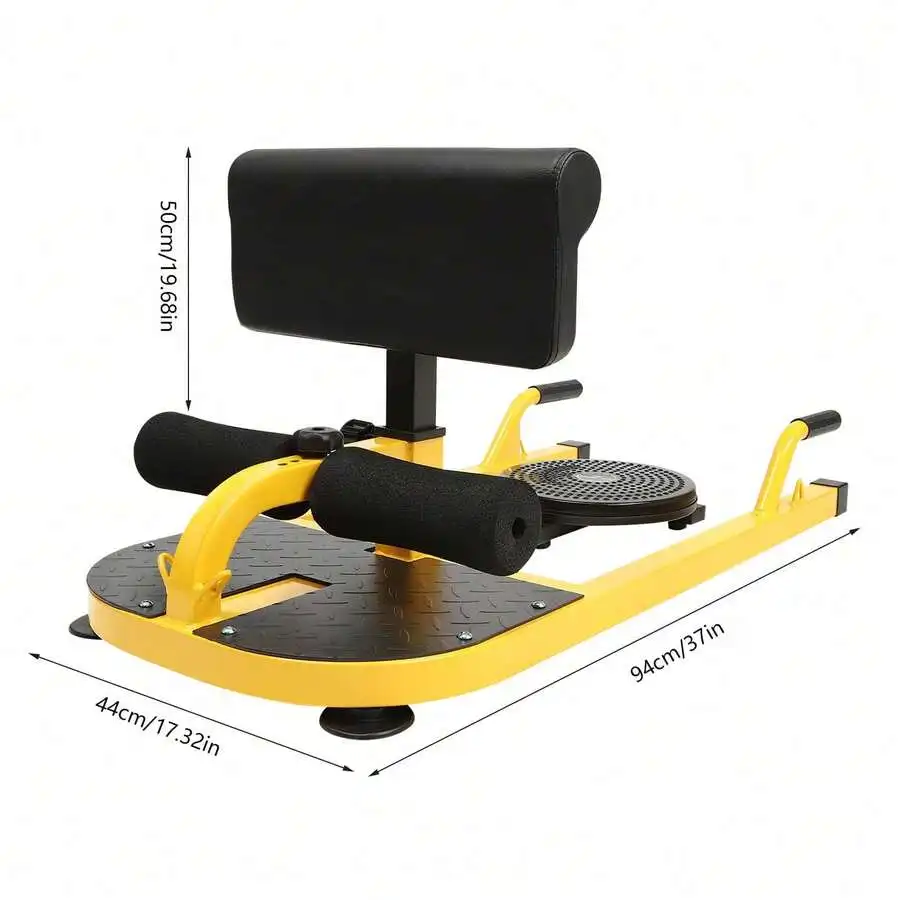 Deep Squat Machine,Load Capacity 176 Lbs Adjustable Glutes Trainer Machine,Multi-Function Deep Squat Bench,For Sit-Up,Push-Up,El