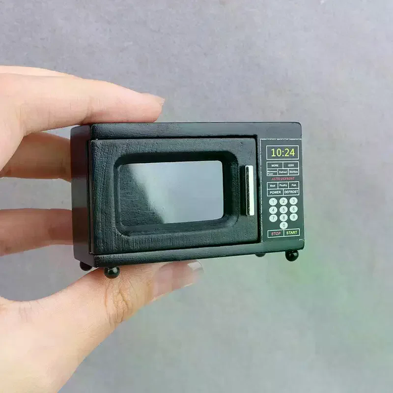 1:12 Puppenhaus Miniatur Schwarz Mikrowelle Möbel Home Modell Dekor Spielzeug Puppenhaus Zubehör