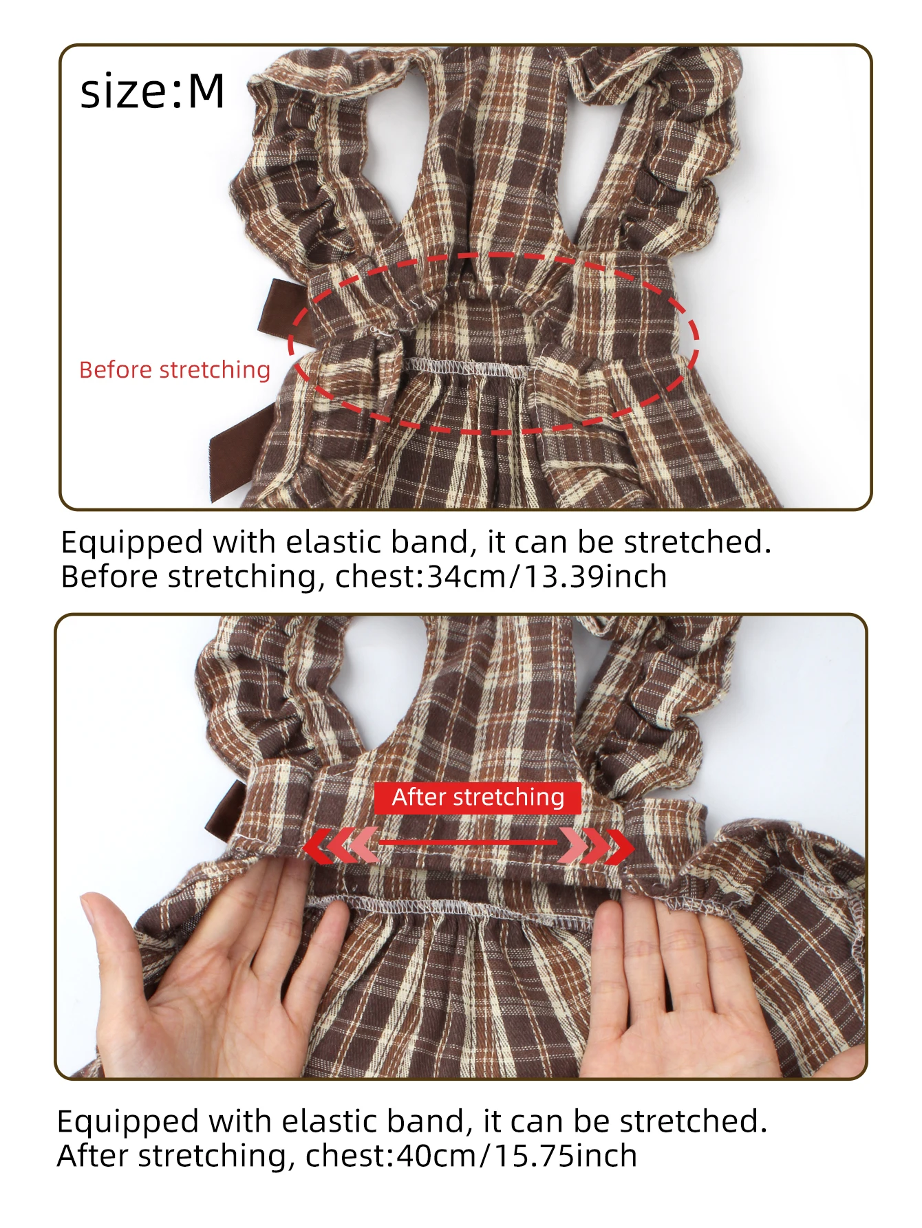 Haustierkleidung, Hundekleider, Prinzessin, Retro, karierter Schleifenrock, Teddy, Bichon, kleine mittelgroße Hundekleidung, Modetrend, dekorative Kleidung – Detail 5