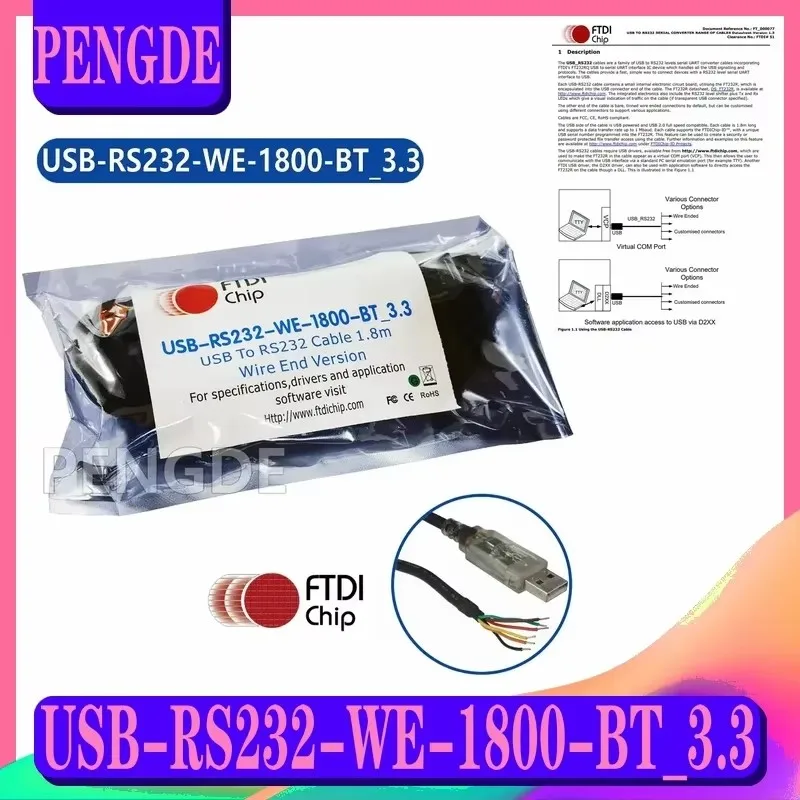 FTDI spot genuine USB-RS232-WE-1800-BT_3.3 UART cable FT232RQ 1.8 meters