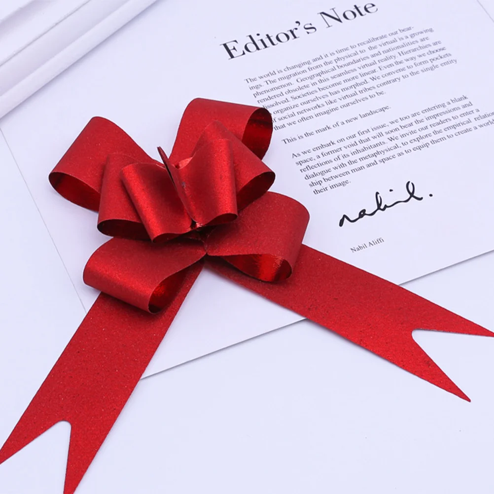 

30Pcs Large Red Pull Bows Snowflake Pattern Ribbon Bowknots Christmas Gift Basket Wedding Decoration String Bows
