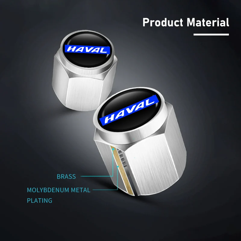 Car Emblem Wheel Tire Valve Stem Cap Dust Cover Accessories For Haval H5 H7 H8 H9 M4 M6 F5 F9 F7X F7H H2S Jolion Great Wall
