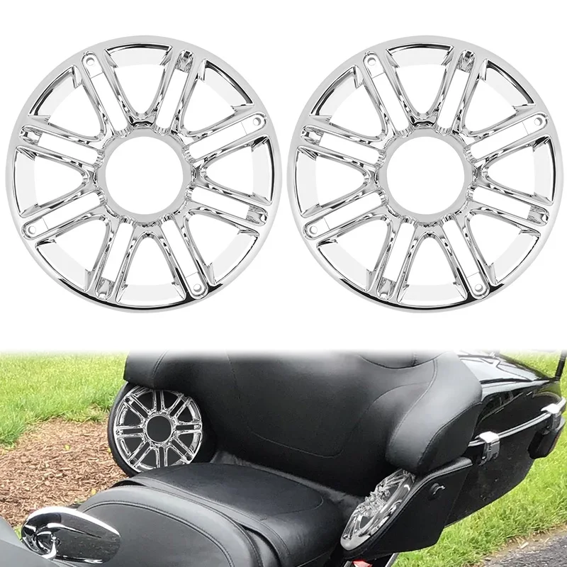 1 para Chrome motocykl 6 "kratka głośnika akcentująca pokrywa osłonowa dla Harley Touring Ultra Classic Electra Glide Road Glide 1998-2013