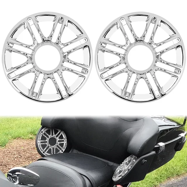 1 para Chrome motocykl 6 "kratka głośnika akcentująca pokrywa osłonowa dla Harley Touring Ultra Classic Electra Glide Road Glide 1998-2013